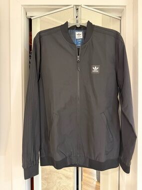 adidas Black Men's Bomber Jacket with Trefoil Patch
